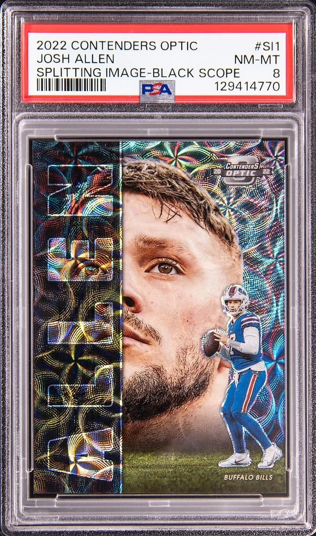 2022 Panini Contenders Optic Josh Allen Splitting Image Black Scope #SI-1 card image