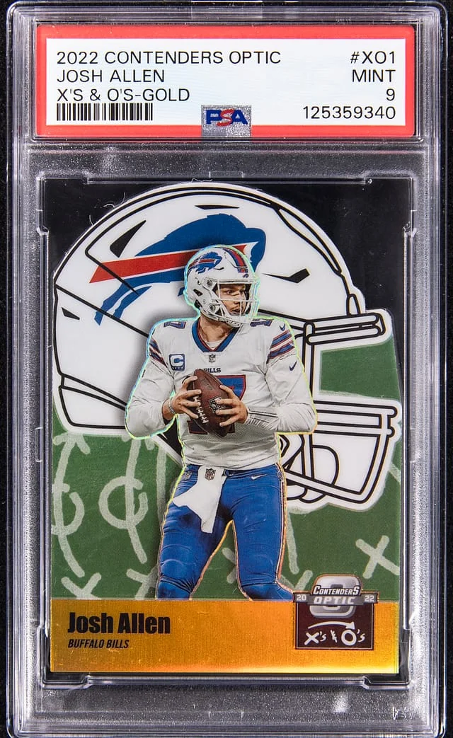 2022 Panini Contenders Optic Josh Allen X's & O's Gold #X01 card image