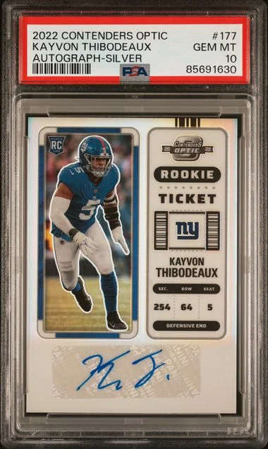 2022 Panini Contenders Optic Kayvon Thibodeaux Autograph-Silver Ticket #177 card image