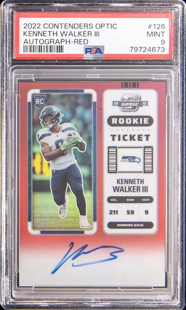 2022 Panini Contenders Optic Kenneth Walker III Ticket Autograph #126 card image