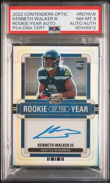 2022 Panini Contenders Optic Kenneth Walker III Of The Year Contenders Autographs #ROYKW card image