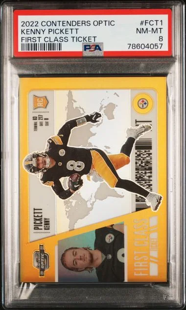 2022 Panini Contenders Optic Kenny Pickett First Class Ticket #FCT1 card image