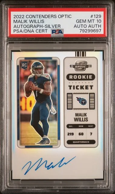 2022 Panini Contenders Optic Malik Willis Autograph Silver #129 card image