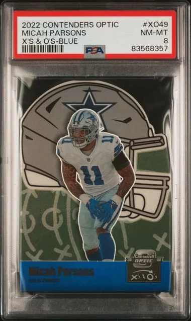 2022 Panini Contenders Optic Micah Parsons X's & O's Blue #XO-49 card image