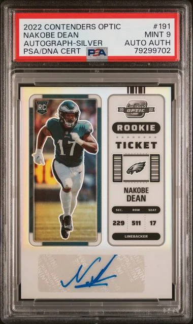 2022 Panini Contenders Optic Nakobe Dean Autograph Silver #191 card image