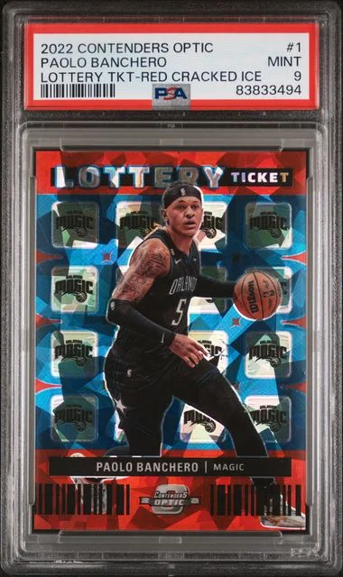 2022 Panini Contenders Optic Paolo Banchero Lottery Tickets Red Cracked Ice #1 card image