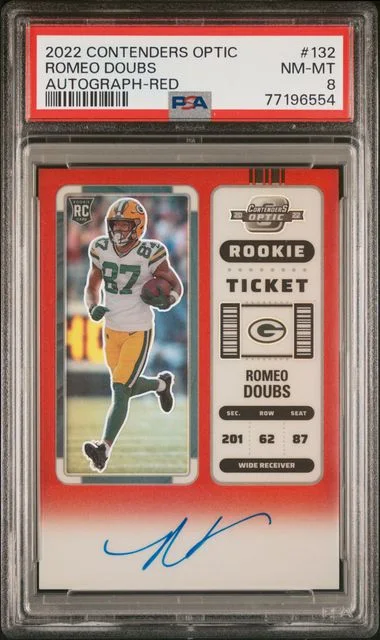 2022 Panini Contenders Optic Romeo Doubs #132 card image