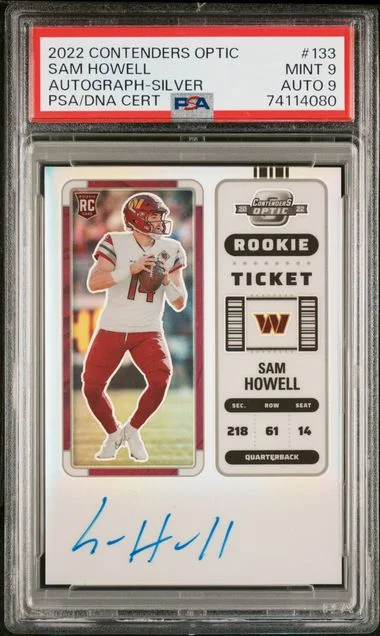 2022 Panini Contenders Optic Sam Howell Autograph-Silver Ticket #133 card image