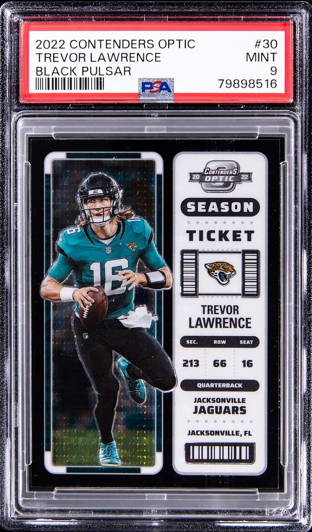 2022 Panini Contenders Optic Trevor Lawrence Black Pulsar #30 card image