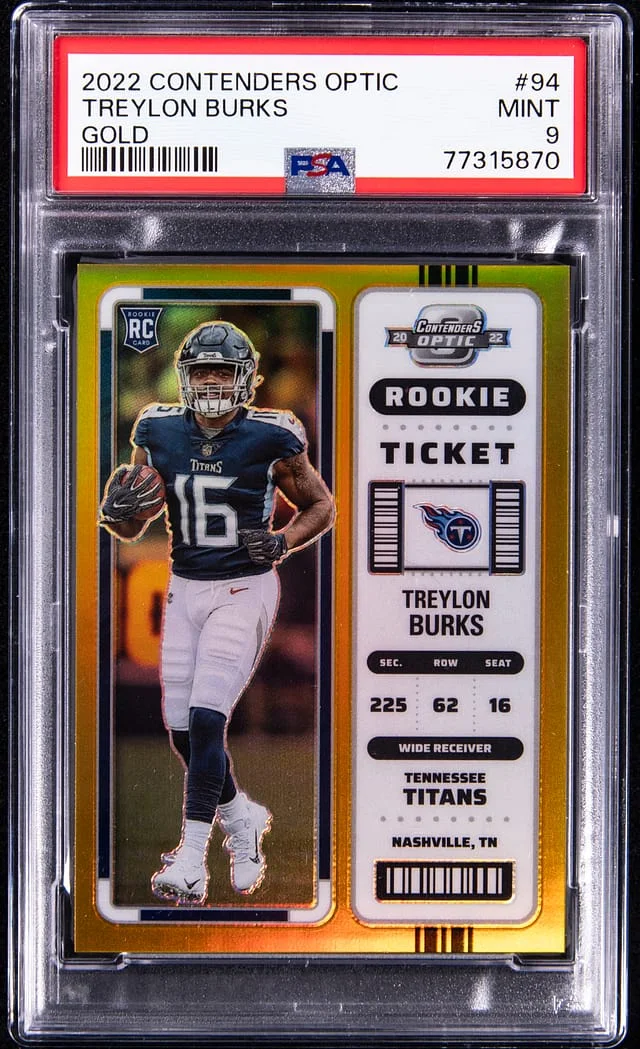 2022 Panini Contenders Optic Treylon Burks Gold #94 card image