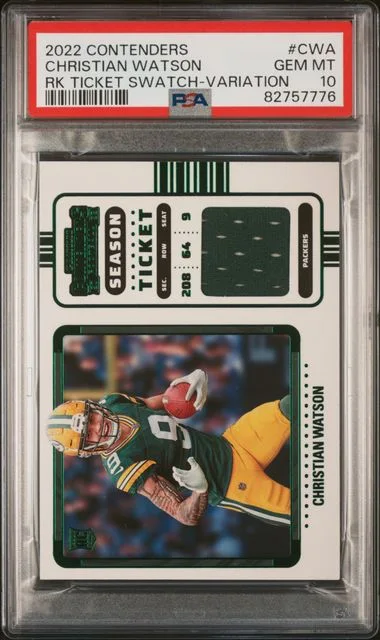 2022 Panini Contenders Ticket Swatches Variation Cwa Christian Watson #no-number card image