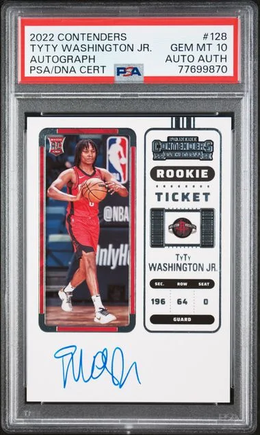 2022 Panini Contenders Tyty Washington Jr. Autograph #128 card image