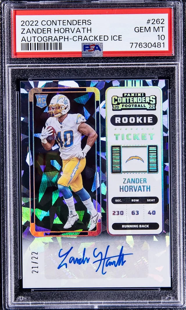 2022 Panini Contenders Zander Horvath Autograph Cracked Ice #262 card image
