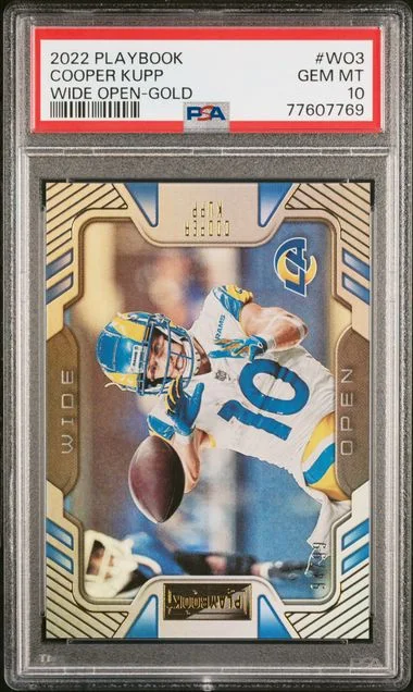 2022 Panini Cooper Kupp Playbook Wide Open Gold #WO-3 card image