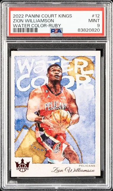 2022 Panini Court Kings Zion Williamson Water Color Ruby #12 card image