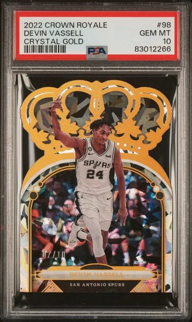 2022 Panini Crown Royale Devin Vassell Crystal Gold #98 card image