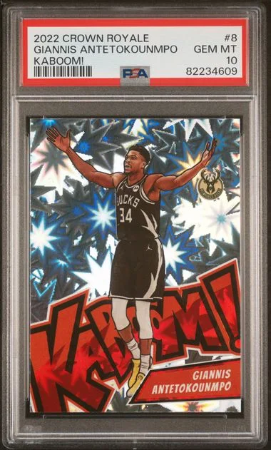 2022 Panini Crown Royale Giannis Antetokounmpo Kaboom! #8 card image