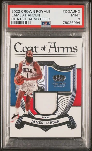 2022 Panini Crown Royale James Harden Coat Of Arms Relics #COAJHD card image