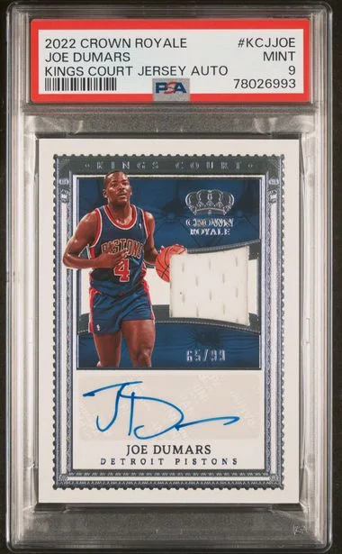 2022 Panini Crown Royale Joe Dumars Kings Court Jersey Autographs #KCJJOE card image