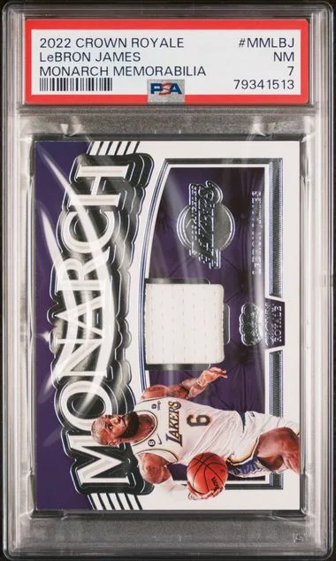 2022 Panini Crown Royale LeBron James Game-Worn Monarch Memorabilia #MM-LBJ card image