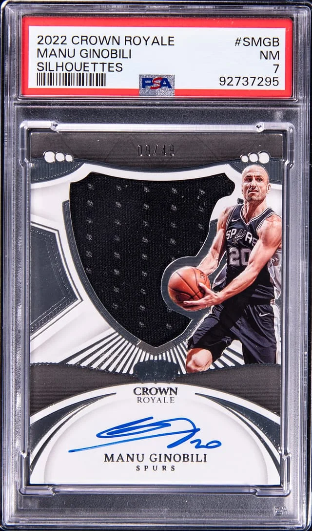 2022 Panini Crown Royale Manu Ginobili Silhouettes #S-MGB card image