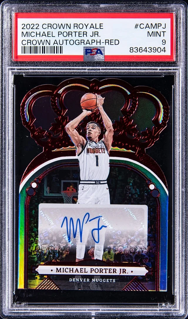 2022 Panini Crown Royale Michael Porter Jr Crown Autograph Red #CAMPJ card image