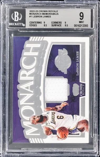 2022 Panini Crown Royale Monarch Memorabilia Mmlbj LeBron James #no-number card image