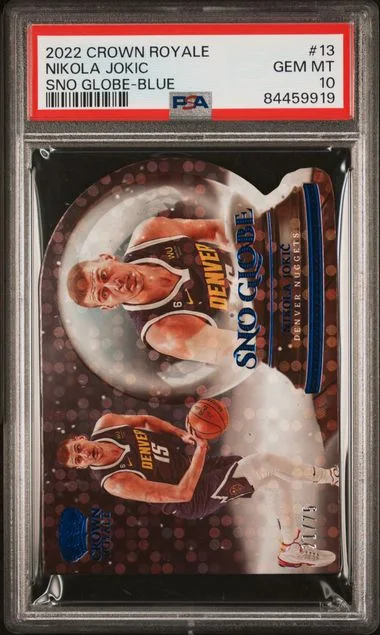 2022 Panini Crown Royale Nikola Jokic Sno Globe Blue #13 card image