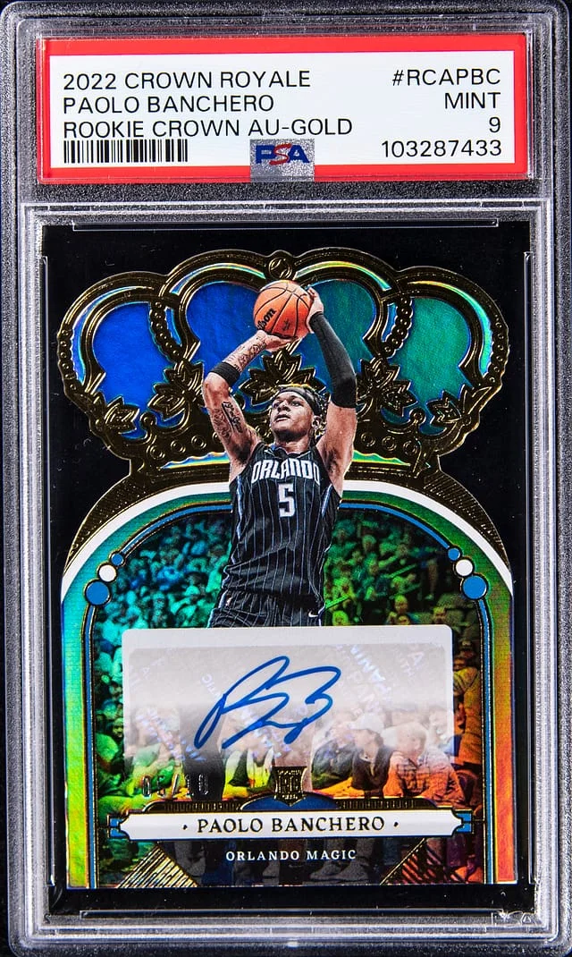 2022 Panini Crown Royale Paolo Banchero Crown Autograph Gold #RCA-PBC card image