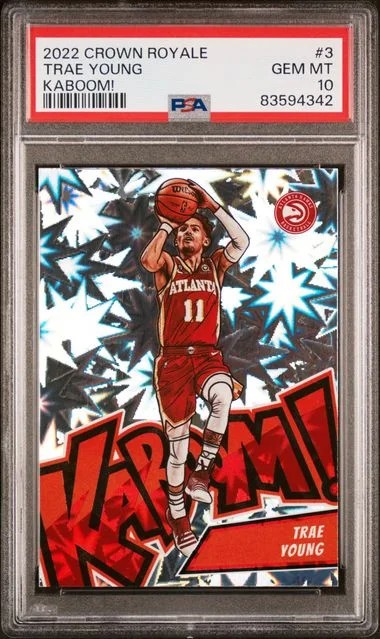 2022 Panini Crown Royale Trae Young Kaboom! #3 card image