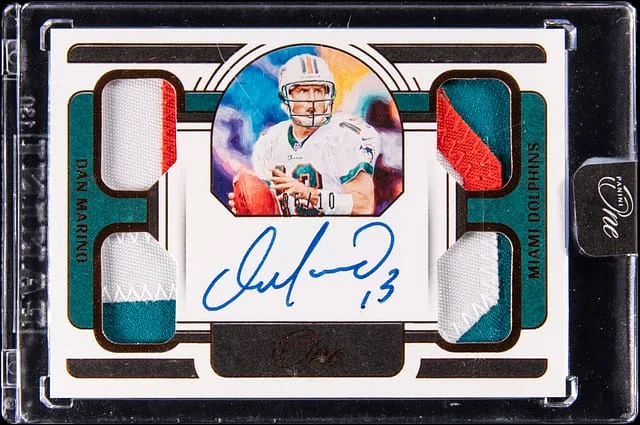 2022 Panini Dan Marino One Quad Patch Autographs #63 card image