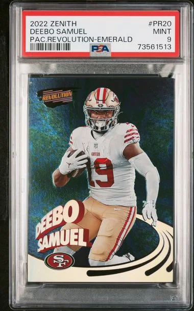 2022 Panini Deebo Samuel Zenith Pacific Revolution Emerald #PR-20 card image