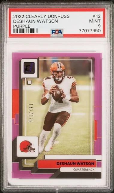 2022 Panini Deshaun Watson Clearly Donruss Purple #12 card image