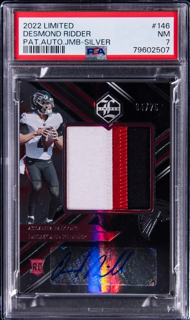 2022 Panini Desmond Ridder Limited Patch Autograph Jumbo Silver #146 card image