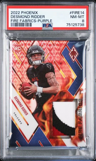 2022 Panini Desmond Ridder Phoenix Fire Fabrics Purple #FIRE-14 card image