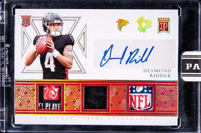 2022 Panini Desmond Ridder Triforce Blockchain NFL Prime Autographs #NPA-DRI card image