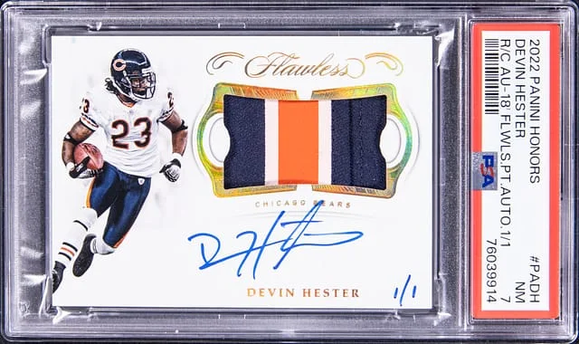 2022 Panini Devin Hester Honors Recollection Flawless Patch Autograph #PADH card image