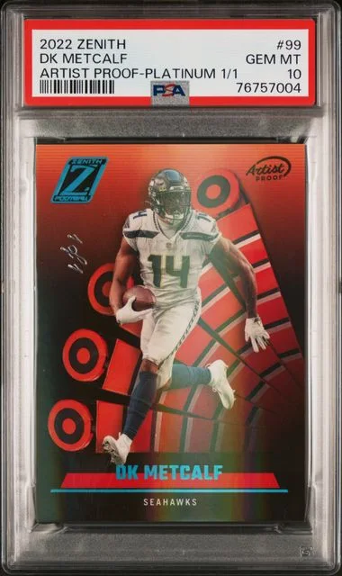 2022 Panini Dk Metcalf Zenith Artist Proof-Platinum 1/1 #99 card image