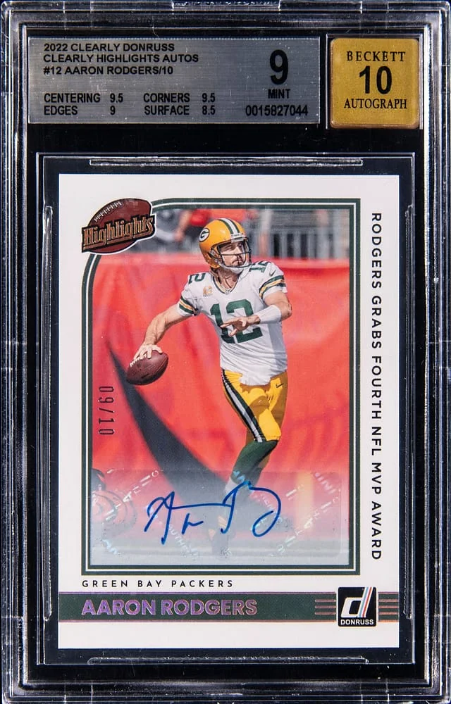 2022 Panini Donruss Aaron Rodgers Clearly Highlights Autographs #12 card image