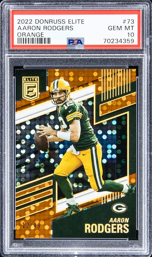 2022 Panini Donruss Aaron Rodgers Elite Orange #73 card image