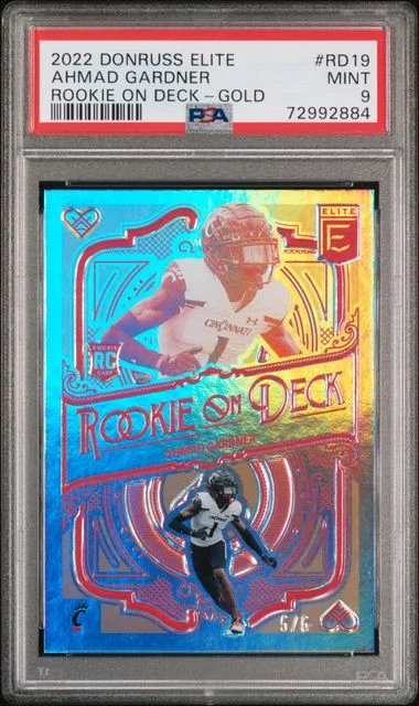 2022 Panini Donruss Ahmad Sauce Gardner Elite On Deck Gold #RD19 card image
