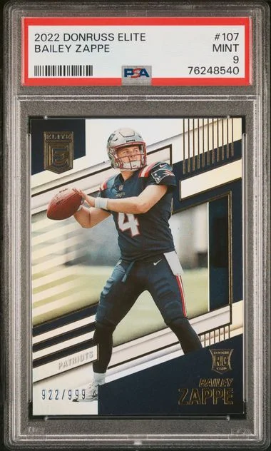 2022 Panini Donruss Bailey Zappe Elite #107 card image