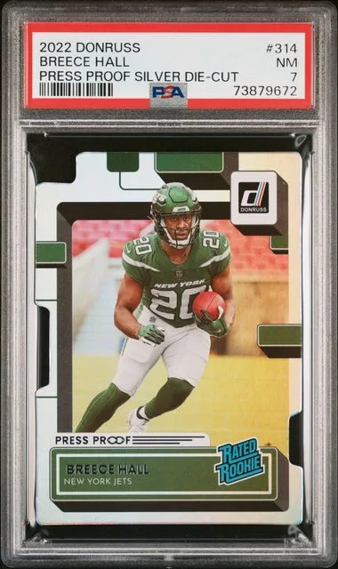2022 Panini Donruss Breece Hall Press Proof Premium #314 card image