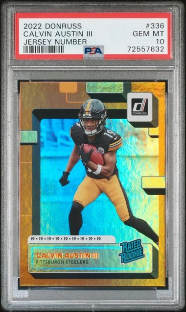 2022 Panini Donruss Calvin Austin III Press Proof Silver #336 card image
