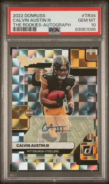 2022 Panini Donruss Calvin Austin III The Rookies Autograph #TR34 card image