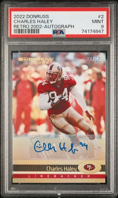 2022 Panini Donruss Charles Haley Retro 2002 Autograph #2 card image