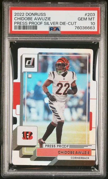 2022 Panini Donruss Chidobe Awuzie Press Proof Silver Die-Cut #203 card image