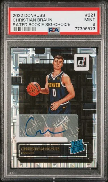 2022 Panini Donruss Christian Braun Rated Signature-Choice #221 card image