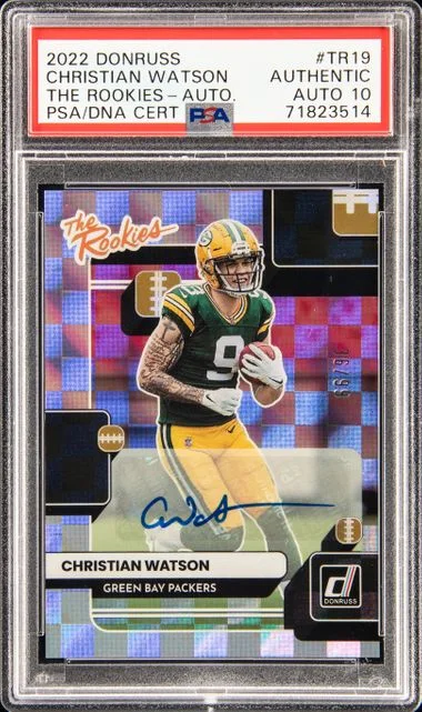 2022 Panini Donruss Christian Watson The Rookies Autograph #Tr19 card image