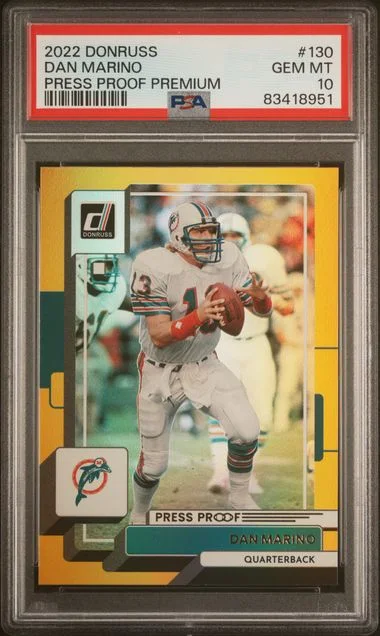 2022 Panini Donruss Dan Marino Press Proof Premium #130 card image